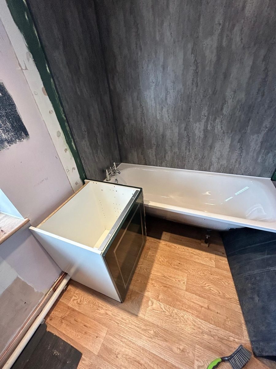 Bathroom installation in progress by DM Heating and Cooling, Gas Safe registered engineers in Kent