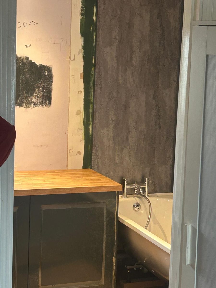 Bathroom installation in progress by DM Heating and Cooling, Gas Safe registered engineers in Kent