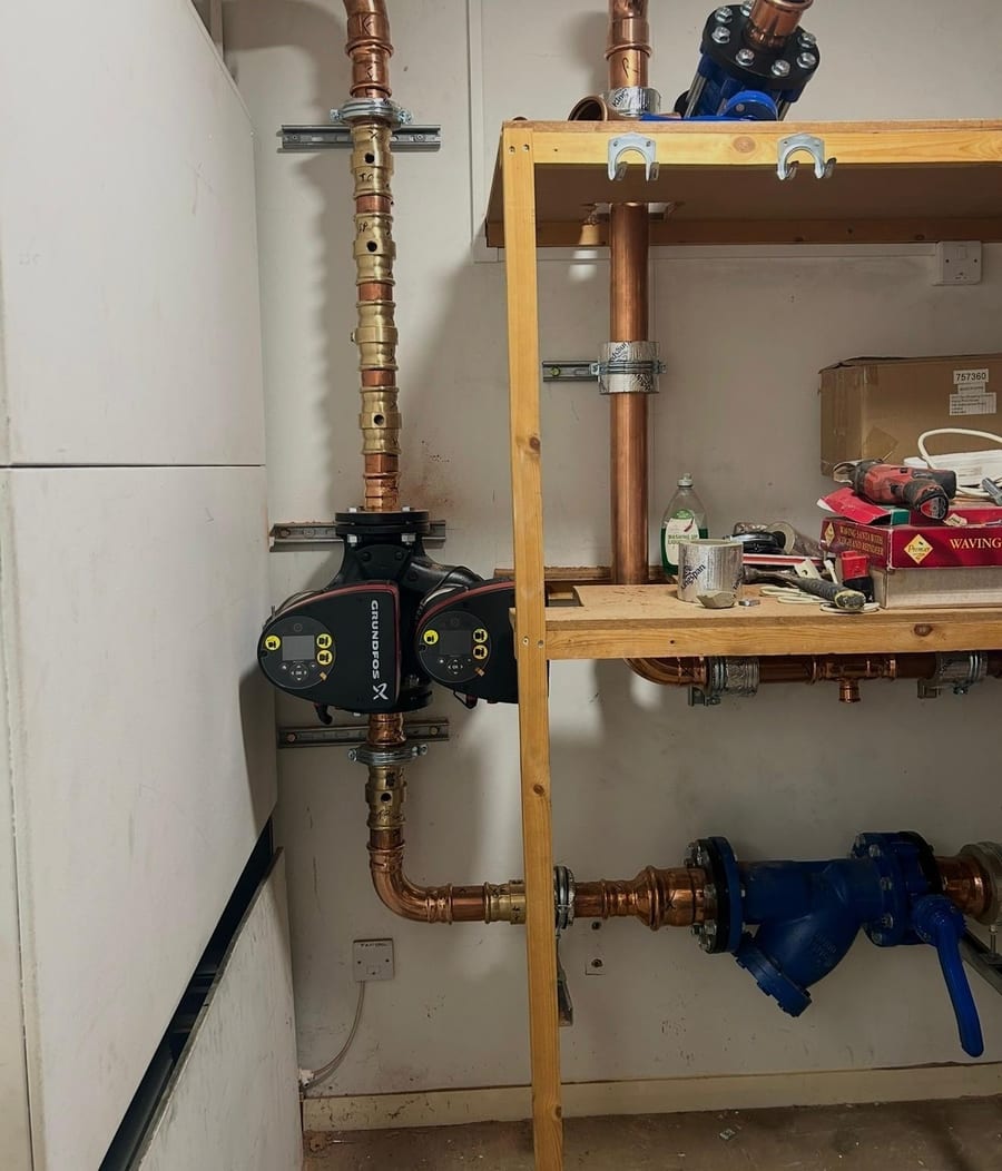 Central heating pipework installation completed by DM Heating and Cooling, Gas Safe registered engineers in Kent