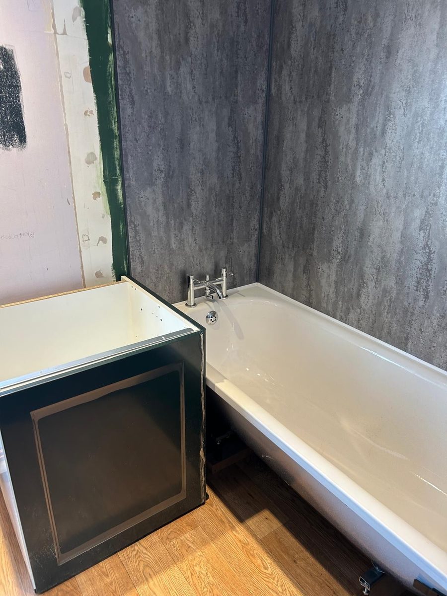 Bathroom installation in progress by DM Heating and Cooling, Gas Safe registered engineers in Kent