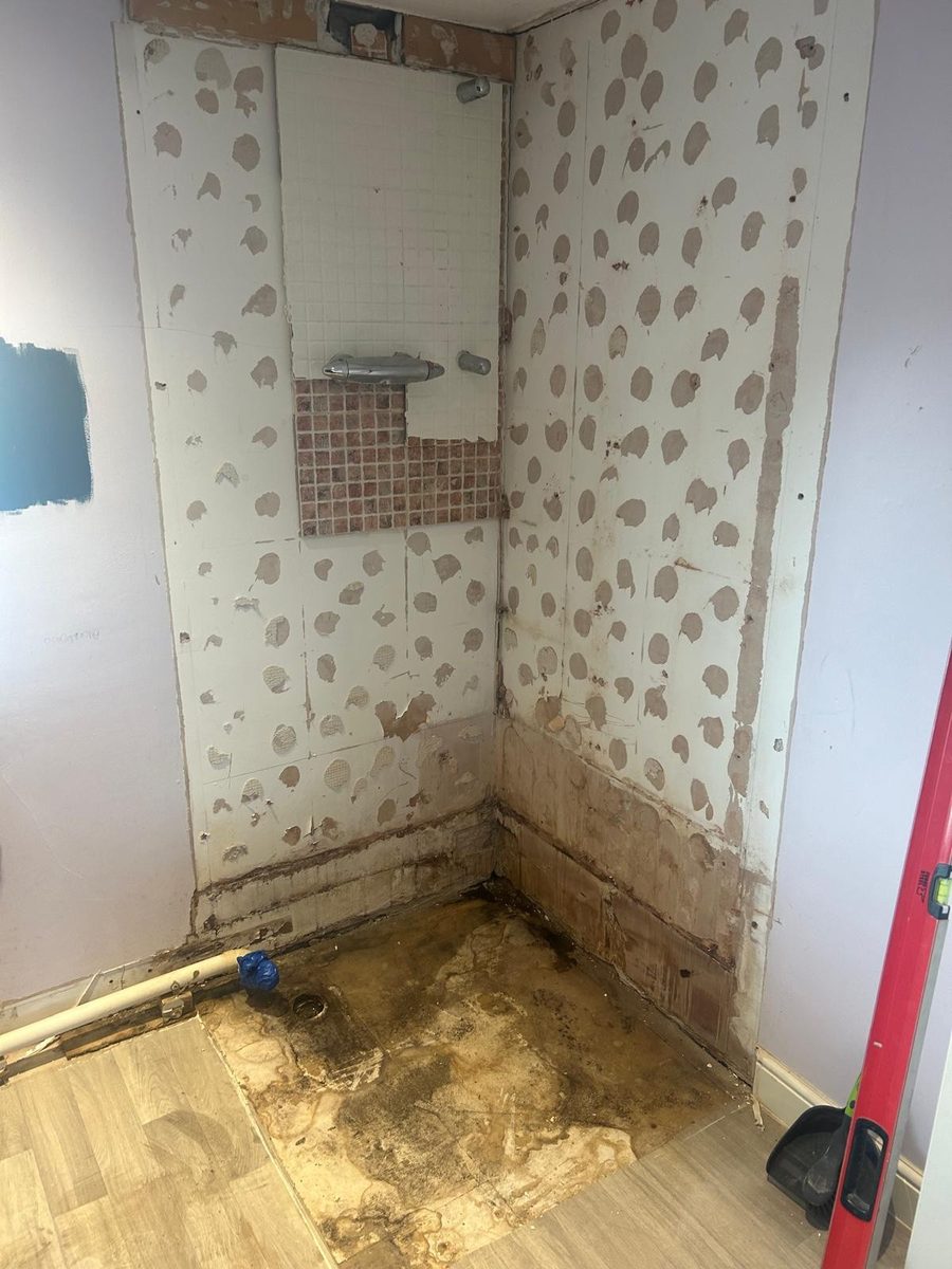 Bathroom installation before work started by DM Heating and Cooling, Gas Safe registered engineers in Kent