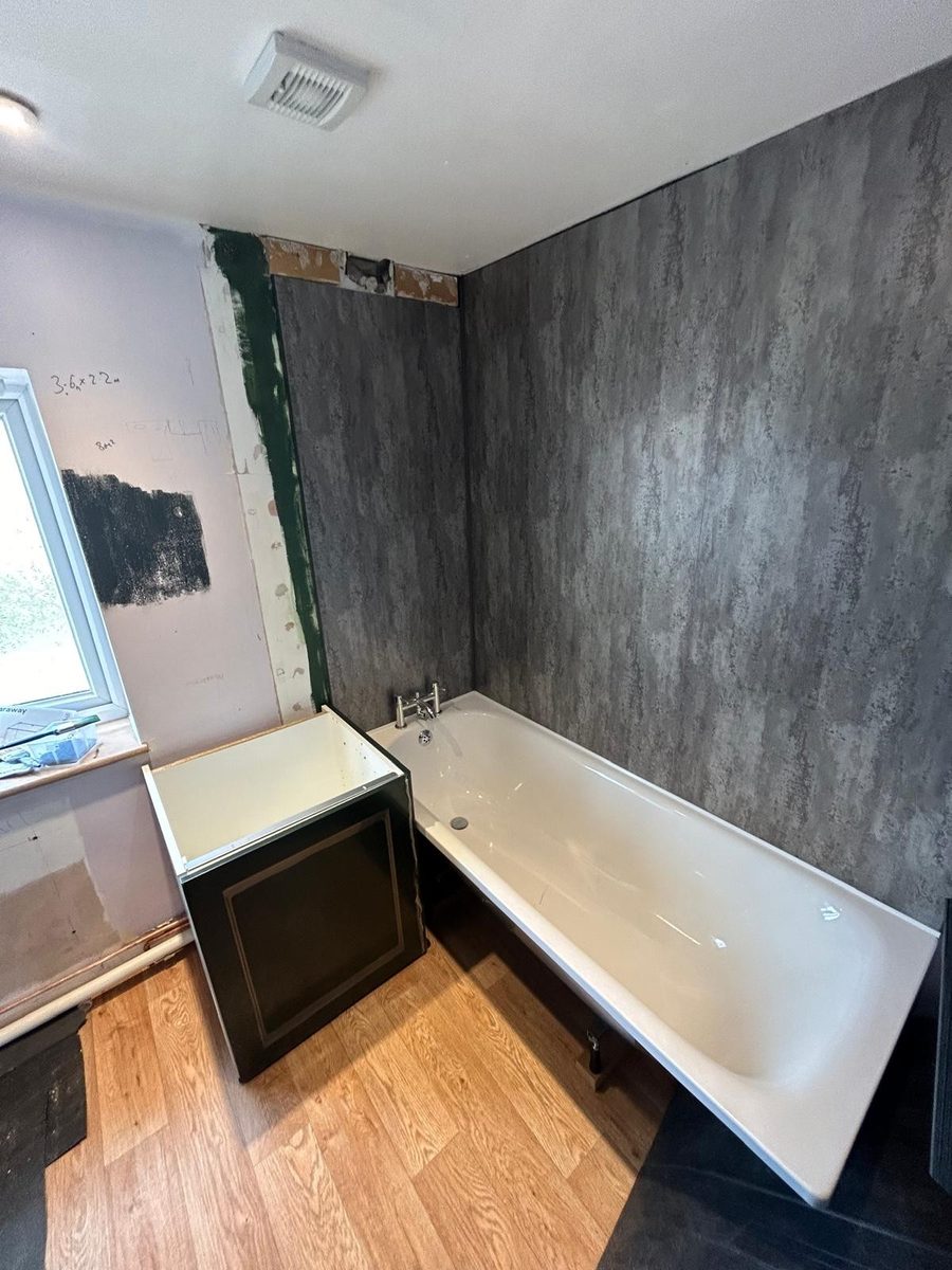 Bathroom installation in progress by DM Heating and Cooling, Gas Safe registered engineers in Kent