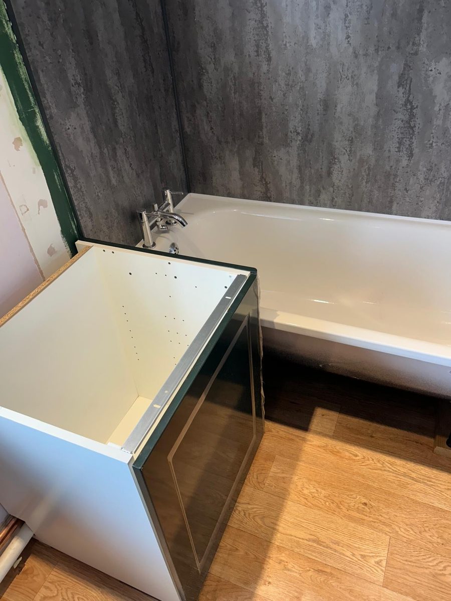 Bathroom installation in progress by DM Heating and Cooling, Gas Safe registered engineers in Kent